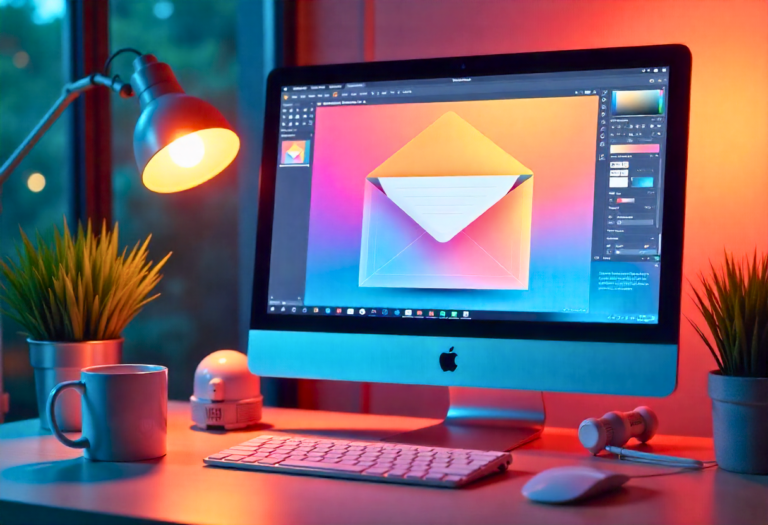 een computer op tafel waarop email marketing gedaan wordt